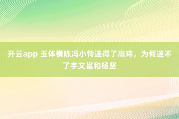 开云app 玉体横陈冯小怜迷得了高玮，为何迷不了宇文邕和杨坚