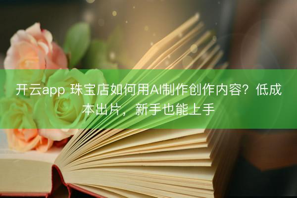 开云app 珠宝店如何用AI制作创作内容？低成本出片，新手也能上手